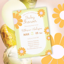 Daisy Eenvoudig Baby shower Pastel Groen