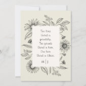 Daisy Eenvoudig  Bloemen Christelijk Bruiloft Kaart (Achterkant)