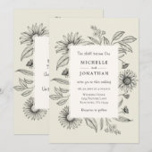 Daisy Eenvoudig  Bloemen Christelijk Bruiloft Kaart (Voorkant / Achterkant)