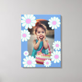 Daisy Eenvoudige Blauwe Foto Canvas Afdruk (Voorkant)