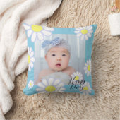 Daisy Eenvoudige Blauwe Foto Kussen (Deken)
