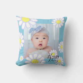 Daisy Eenvoudige Blauwe Foto Kussen