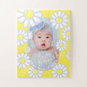 Daisy eenvoudige gele foto Baby Legpuzzel