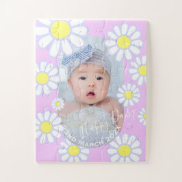 Daisy Eenvoudige Roze Foto Baby Legpuzzel