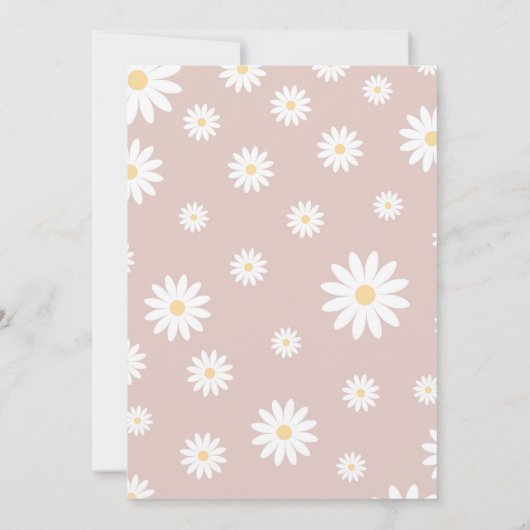 Daisy Eerste Verjaardag Dank u Kaart Retro Daisy (Achterkant)