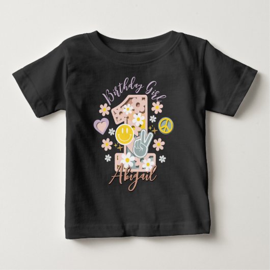 Daisy eerste verjaardag peuter t-shirts (Voorkant)