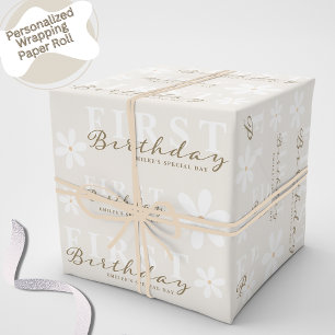 Daisy Eerste Verjaardag Thema Feest Cadeaupapier
