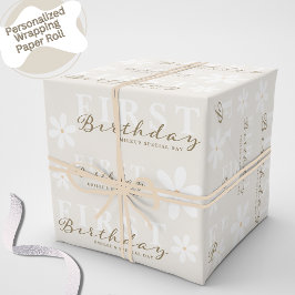 Daisy eerste verjaardag themafeest cadeaupapier