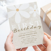 Daisy eerste verjaardag themafeest kaart