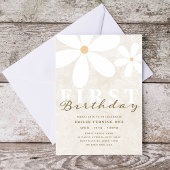 Daisy eerste verjaardag themafeest kaart