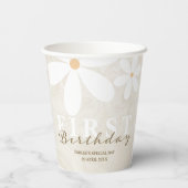 Daisy eerste verjaardag themafeest papieren bekers (Achterkant)