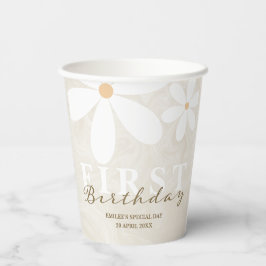 Daisy eerste verjaardag themafeest papieren bekers