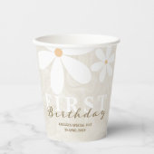 Daisy eerste verjaardag themafeest papieren bekers (Voorkant)