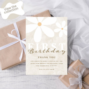 Daisy eerste verjaardag Theme Party Dank je kaart