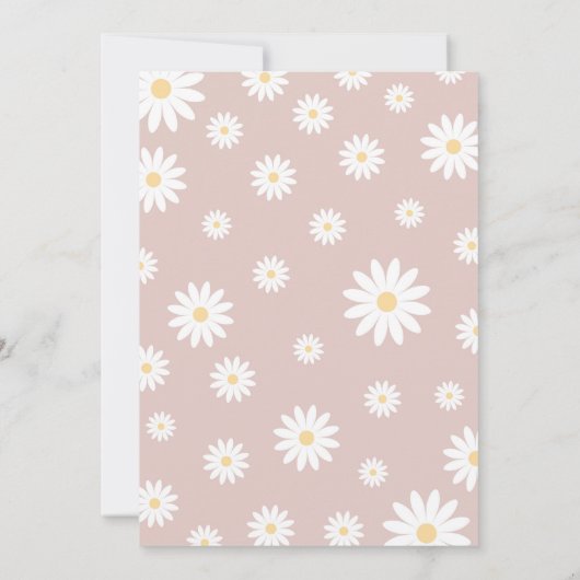 Daisy eerste verjaardag uitnodiging Boho Retro Dai (Achterkant)