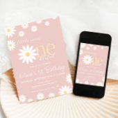 Daisy eerste verjaardag uitnodiging Boho Retro Dai