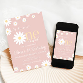 Daisy eerste verjaardag uitnodiging Boho Retro Dai