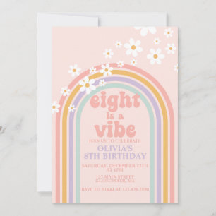 Daisy Eight is een Vibe Pastel regenboog 8e verjaa Kaart