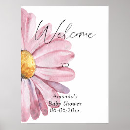 Daisy Elegant Welcome - baby shower party Poster