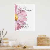 Daisy Elegant Welcome - baby shower party Poster (Keuken)