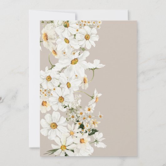 Daisy Elegant Wildflower Modern Vrijgezellenfeest Kaart (Achterkant)