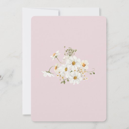 Daisy elegante Meisje Doop Uitnodiging (Achterkant)