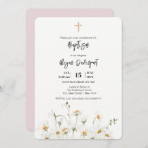 Daisy elegante Meisje Doop Uitnodiging