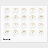 Daisy Elegante Wilde Bloem Moderne Bruiloft Feest Ronde Sticker (Vel)