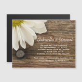 Daisy en Barn Wood Ranch Wedding Save the Date Magnetische Uitnodiging (Voorkant / Achterkant)