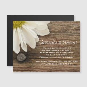 Daisy en Barn Wood Ranch Wedding Save the Date Magnetische Uitnodiging