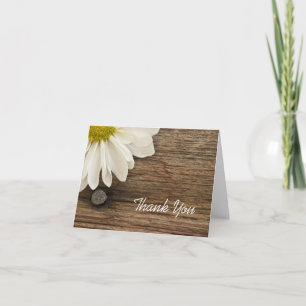 Daisy en Barn Wood Wedding Bridesmaid Dank je Bedankkaart