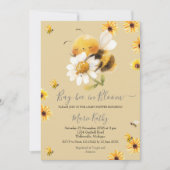 Daisy en Bee Baby in Bloom Invitation Kaart (Voorkant)
