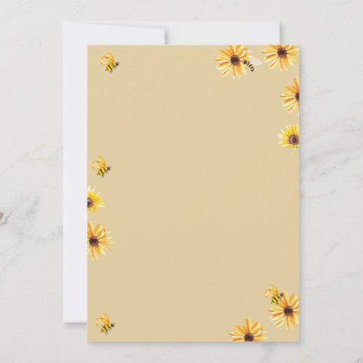 Daisy en Bee Baby in Bloom Invitation Kaart (Achterkant)