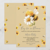 Daisy en Bee Baby in Bloom Invitation Kaart (Voorkant / Achterkant)