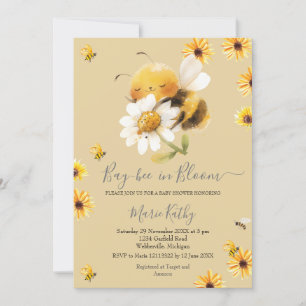Daisy en Bee Baby in Bloom Invitation Kaart