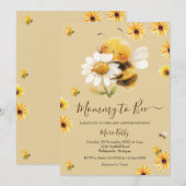 Daisy en Bee Mama To Bee Baby shower Invitation Kaart (Voorkant / Achterkant)