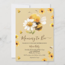 Daisy en Bee Mama To Bee Baby shower Invitation