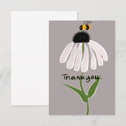 Daisy en Bee Schattig Art Kaart (Voorkant / Achterkant)