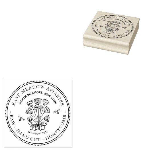  Daisy en bijenhoningraat Stempel (Gestempeld)