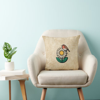 Daisy en Bird Design Kussen