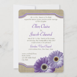 Daisy en Burlap Lavendel Paarse Kaart