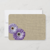 Daisy en Burlap Lavendel Paarse reactie RSVP Kaartje (Achterkant)