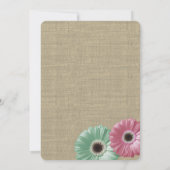 Daisy en Burlap Mint groen en roze Kaart (Achterkant)