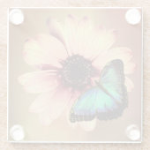 Daisy en Butterfly Glazen Onderzetter (Achterkant)