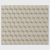 Daisy en Cosmos Bloemen op noodlijdend papier (Vlak)