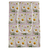 Daisy en Cosmos Bloemen op noodlijdend papier Medium Cadeauzakje (Achterkant)