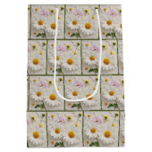 Daisy en Cosmos Bloemen op noodlijdend papier Medium Cadeauzakje (Achterkant)
