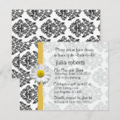 Daisy en Damask Bridal Shower Invitation Kaart (Voorkant / Achterkant)