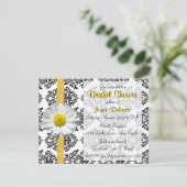 Daisy en Damask Bridal Shower Invitation Kaart (Staand voorkant)