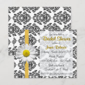 Daisy en Damask Bridal Shower Invitation Kaart (Voorkant / Achterkant)